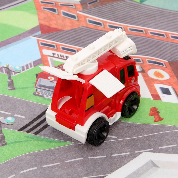 Набор игровой "Пожарная служба", с игровым ковриком и инерционной машиной