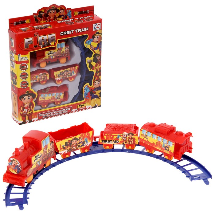 Железная дорога "Пожарная служба", работает от батареек
