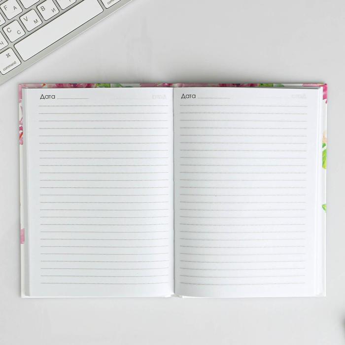 Ежедневник "Цветы", твёрдая обложка, А5, 80 листов