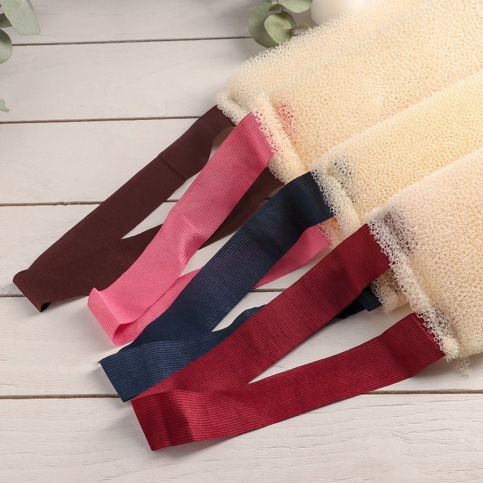 Губка жесткая, банная "Премиум", цвет МИКС