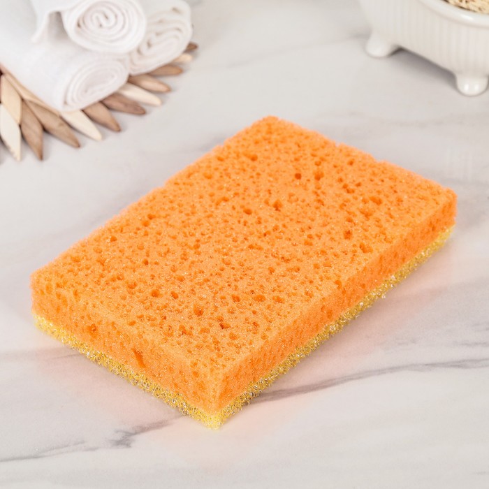 Губка жесткая, банная "Банный скраб мини", цвет МИКС