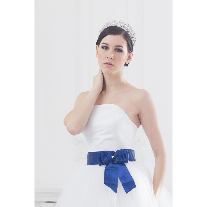 Свадебное платье "Элен премиум" молочное/белое, без шлейфа, атласный корсет 46-48