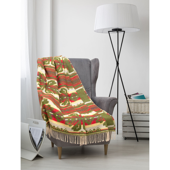 Плед Покрывало "Лубны",жаккард, 170х200 см,лубны зеленые, 350 гр/м2, хлопок 100%