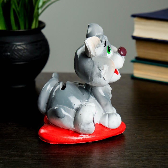 Копилка "Котенок на сердечке" 14см