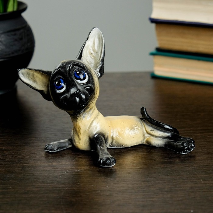 Статуэтка "Кошка Тайская маленькая" веселая, 10х15cм