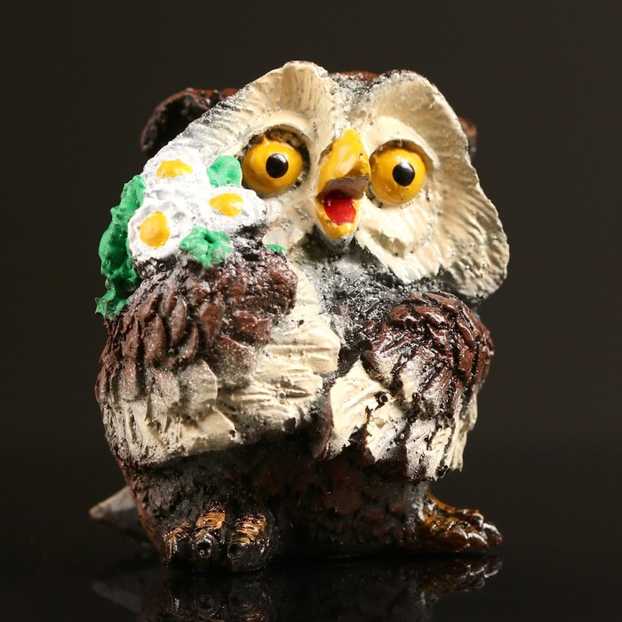 Сувенир "Совенок с букетиком" классика, 6х6х7см