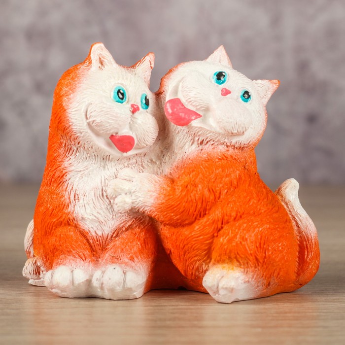 Сувенир "Два кота в обнимку" рыжий, 10х6х8см