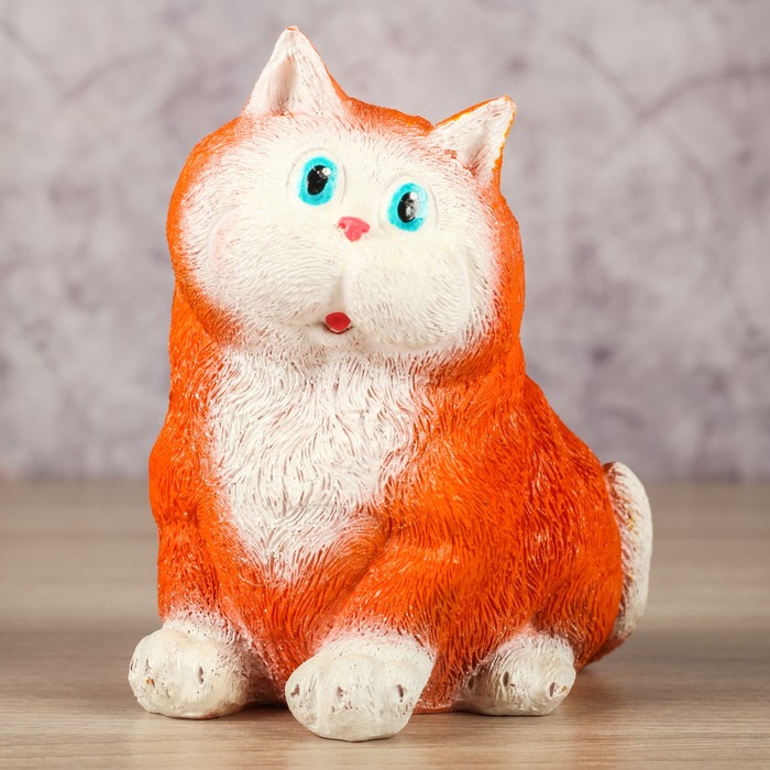 Сувенир "Кот сидит" рыжий, 10х10х12см