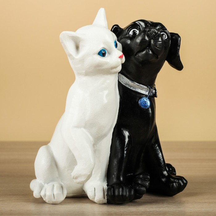 Сувенир "Кот с собакой", 11х13х17см