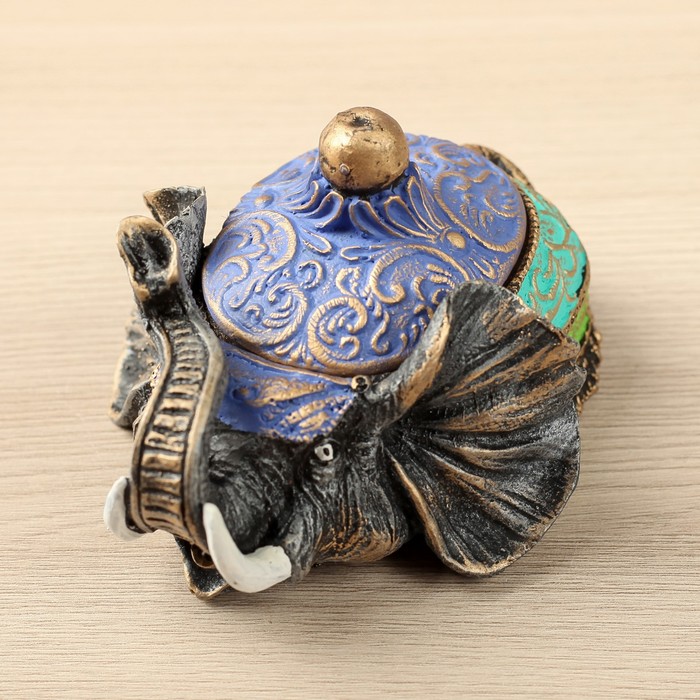 Шкатулка "Слон" цветная, 6х6х3,5см