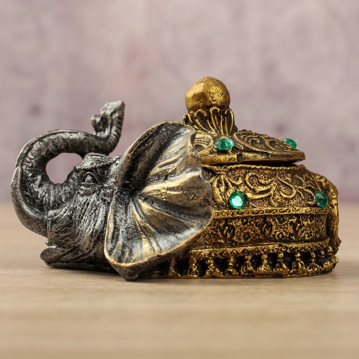 Шкатулка "Слон" металл, 6х6х3,5см