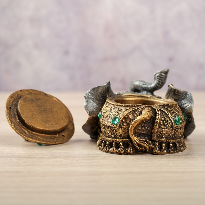 Шкатулка "Слон" металл, 6х6х3,5см