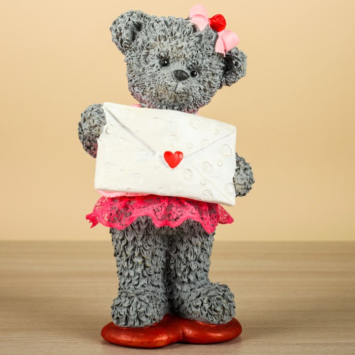 Сувенир "Тедди "Девочка", серая 7х10х19см