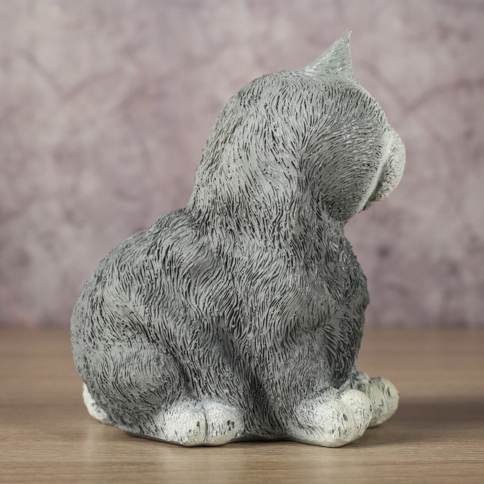 Копилка "Кот сидит" серый, 10х10х12см