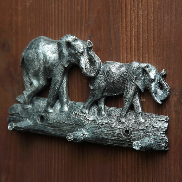 Ключница "Два слона", 19х11х5см