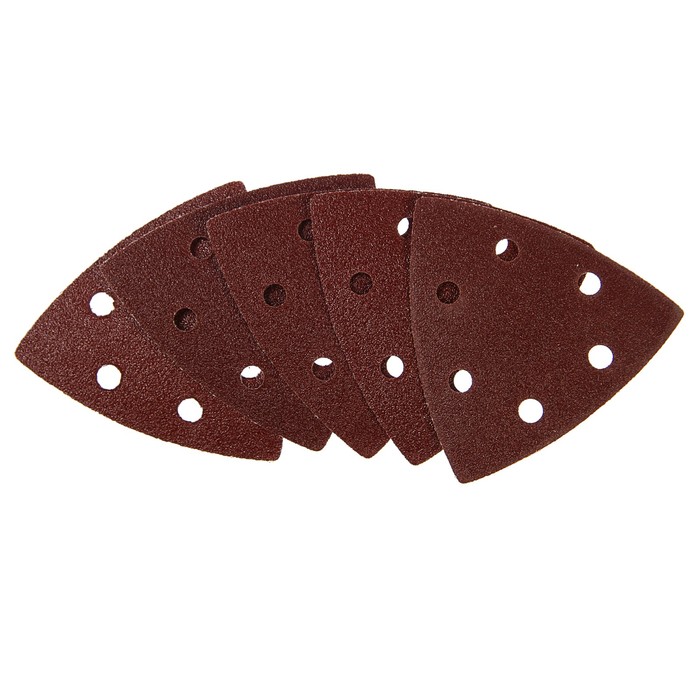 Треугольник абразивный MATRIX, на ворсовой подложке, перфорированный, 93 мм, 5 шт, P 80