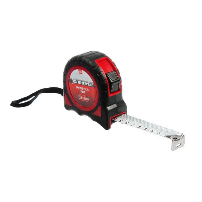 Рулетка MATRIX "Strong", 7.5 м х 25 мм, обрезиненный корпус