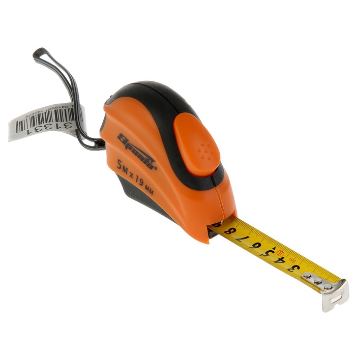 Рулетка Sparta "Automatic", 5 м х 19 мм, двухкомпонентный корпус, автоматическая фиксация