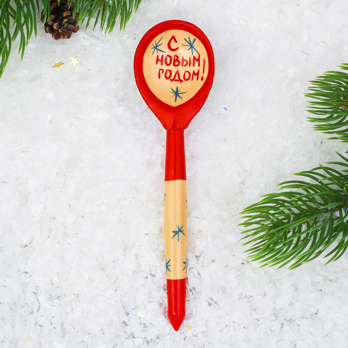 Ложка деревянная чайная "Дед Мороз"