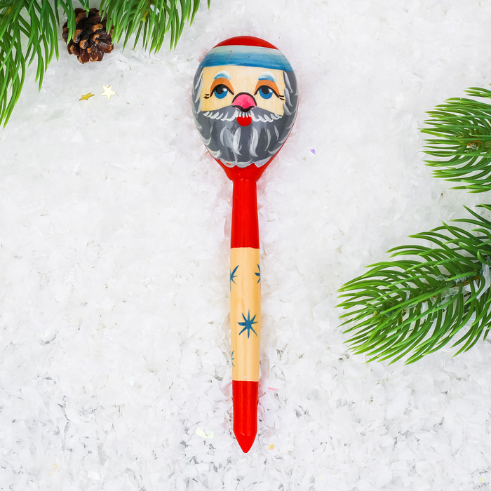 Ложка деревянная чайная "Дед Мороз"