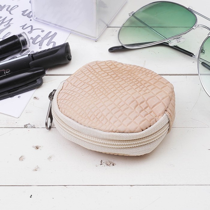 Кошелёк женский, 1 отдел на молнии, цвет песочный