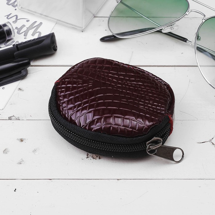 Кошелёк женский на молнии, 1 отдел, цвет бордовый