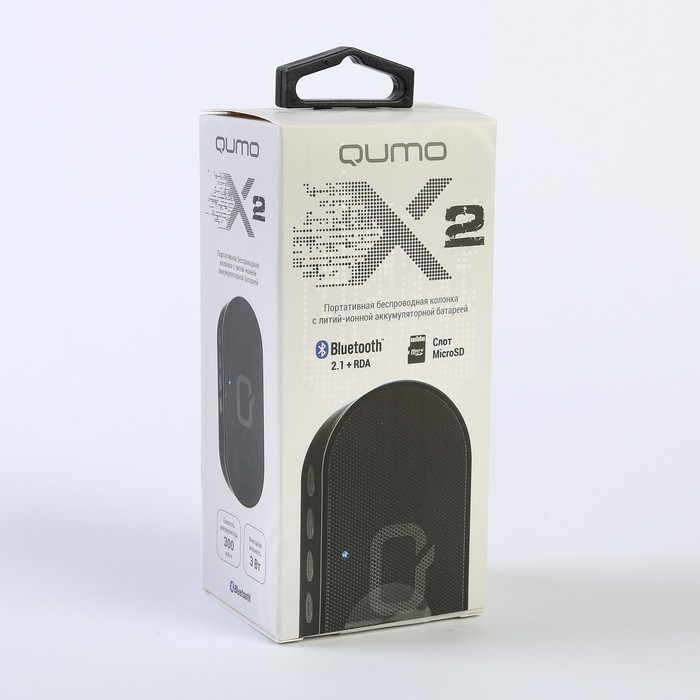 Колонка беспроводная, QUMO X2 BT002, Bluetooth, черный