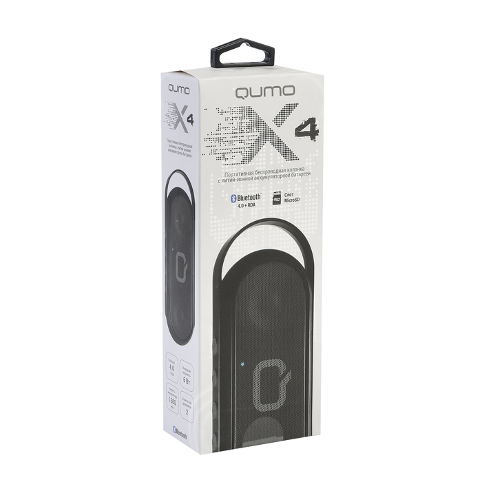 Колонка беспроводная, QUMO X4 BT004, Bluetooth, черный