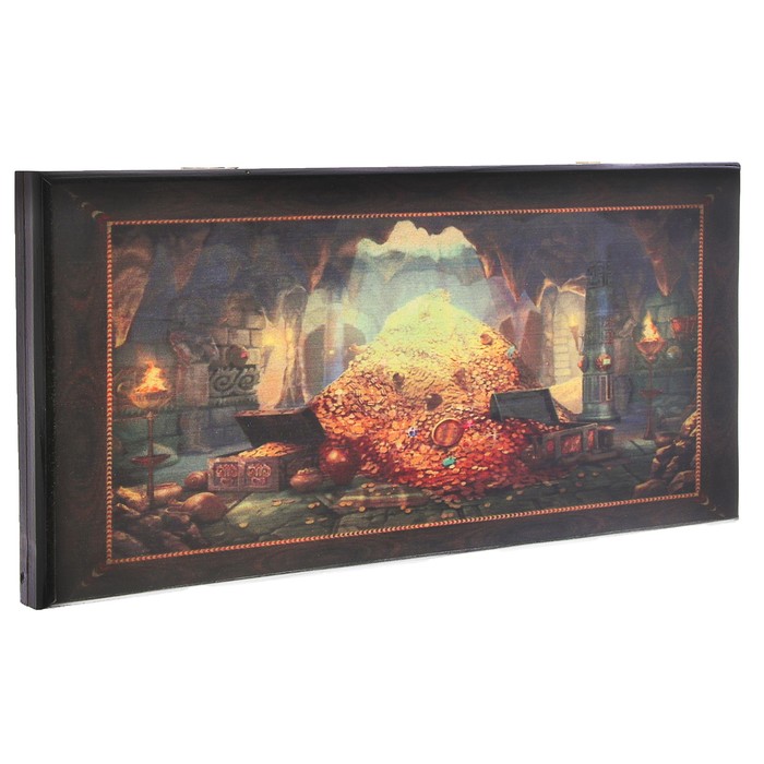 Нарды-шашки "Сокровища" (доска дерево 40х40 см)