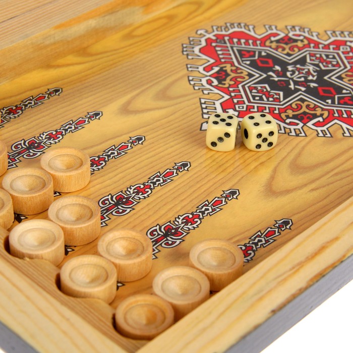 Нарды-шашки "Сокровища" (доска дерево 40х40 см)