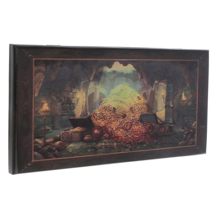 Нарды-шашки "Сокровища" (доска дерево 50х50 см)