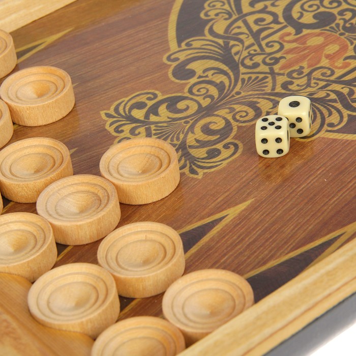 Нарды-шашки "Сокровища" (доска дерево 50х50 см)