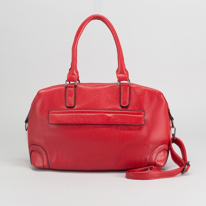 Сумка женская, отдел с перегородкой на молнии, 2 наружных кармана, длинный ремень, цвет красный