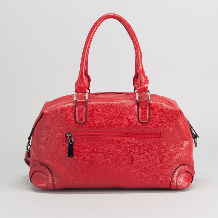 Сумка женская, отдел с перегородкой на молнии, 2 наружных кармана, длинный ремень, цвет красный