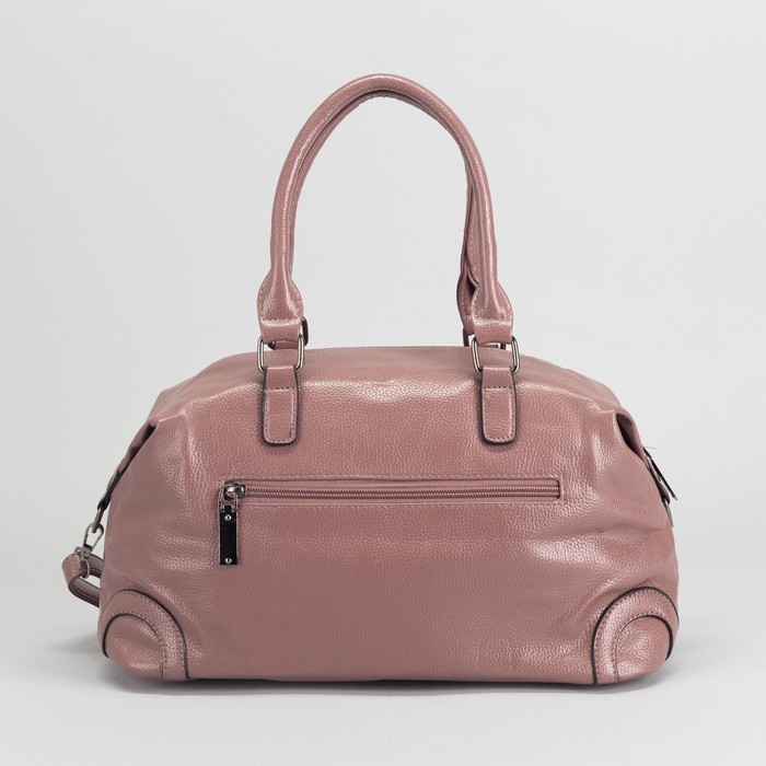Сумка женская, отдел с перегородкой на молнии, 2 наружных кармана, длинный ремень, цвет пудровый