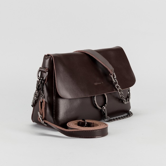 Сумка женская, отдел с перегородкой на молнии, наружный карман, длинный ремень, цвет кофе