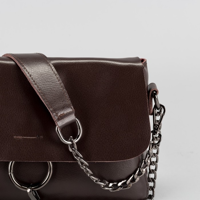 Сумка женская, отдел с перегородкой на молнии, наружный карман, длинный ремень, цвет кофе