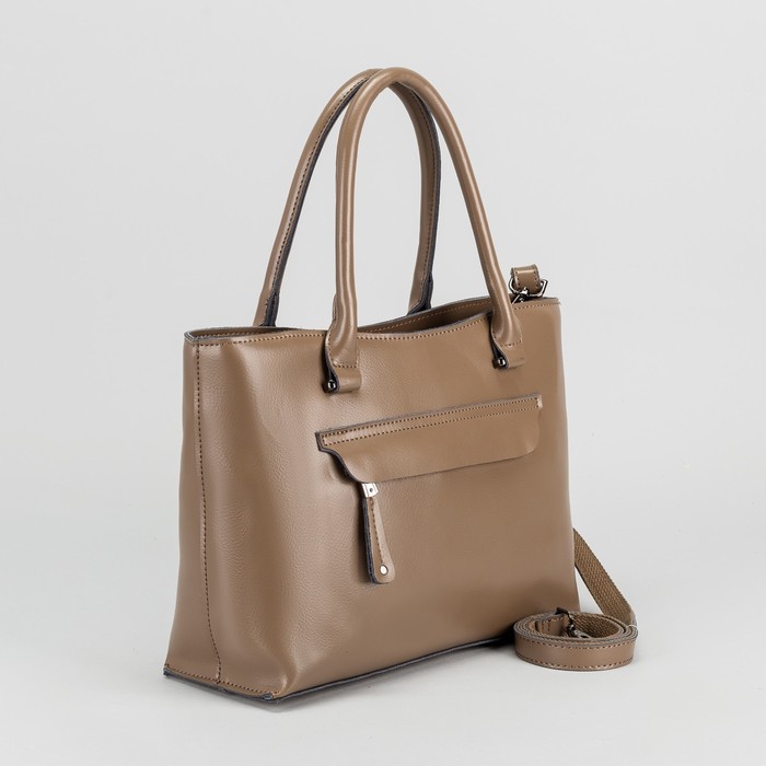 Сумка женская, отдел с перегородкой, 2 наружных кармана, длинный ремень, цвет хаки