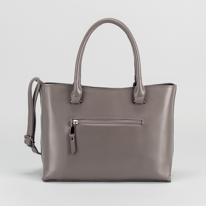 Сумка женская, отдел с перегородкой, 2 наружных кармана, длинный ремень, цвет серый