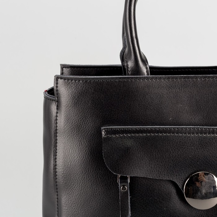 Сумка женская, отдел с перегородкой, 2 наружных кармана, длинный ремень, цвет чёрный