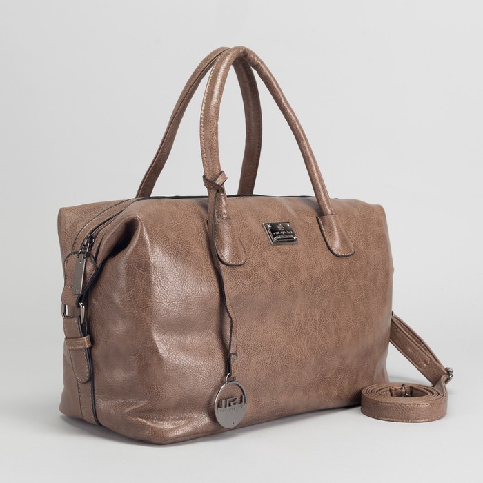 Сумка женская, отдел с перегородкой на молнии, наружный карман, длинный ремень, цвет коричневый