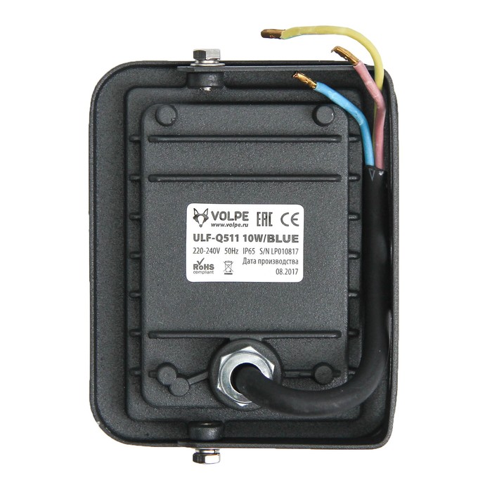 Прожектор светодиодный Volpe ULF-Q511, 10 Вт, 220 В, IP65, синий свет