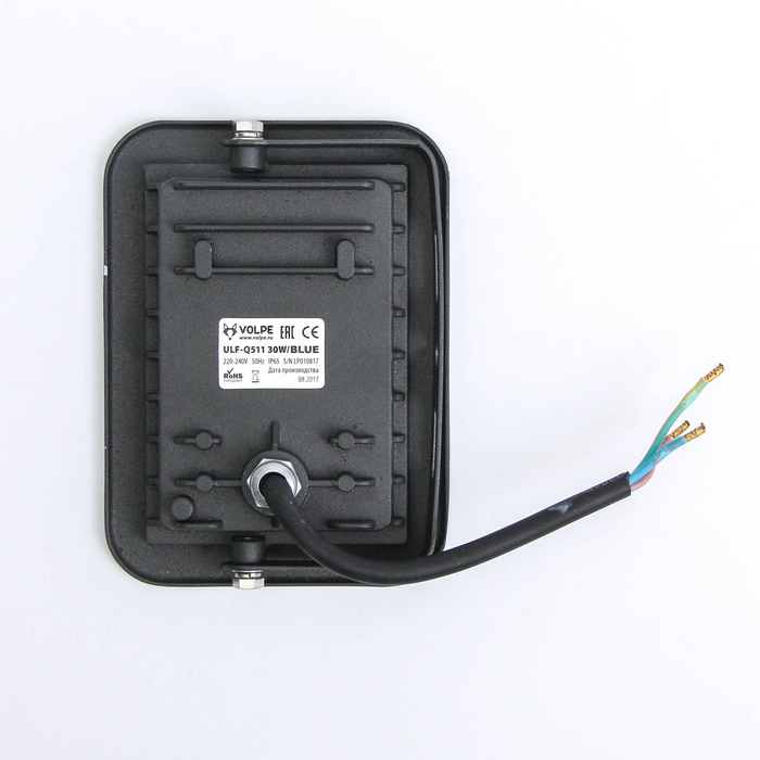 Прожектор светодиодный Volpe ULF-Q511, 30 Вт, 220 В, IP65, синий свет