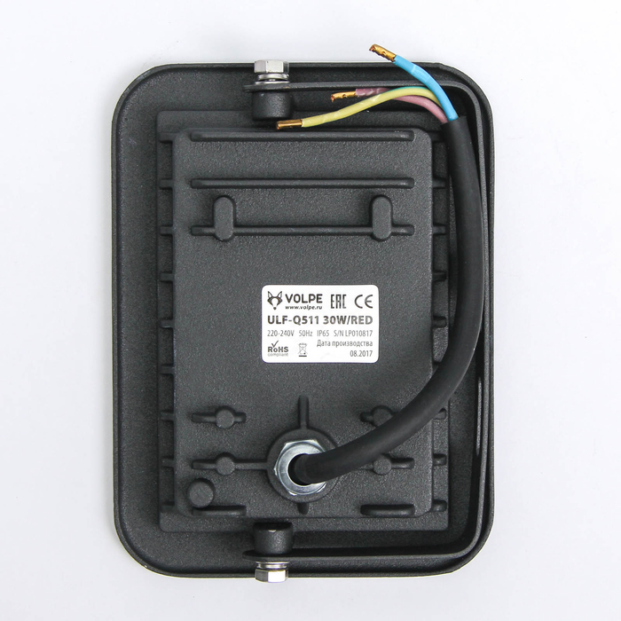 Прожектор светодиодный Volpe ULF-Q511, 30 Вт, 220 В, IP65, красный свет