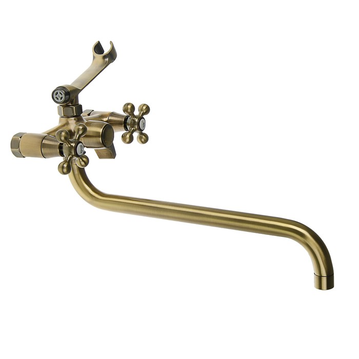 Смеситель для ванны Zollen BREMEN BR62420641-1, двухрычажный, с душевым набором, медь