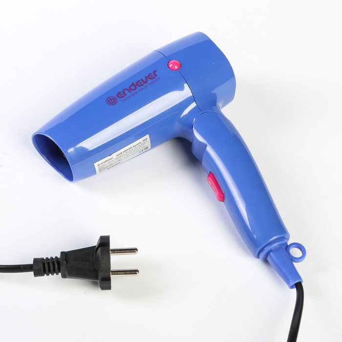 Фен Endever Aurora 455, 1400 Вт, 2 режима, 2 скорости, синий