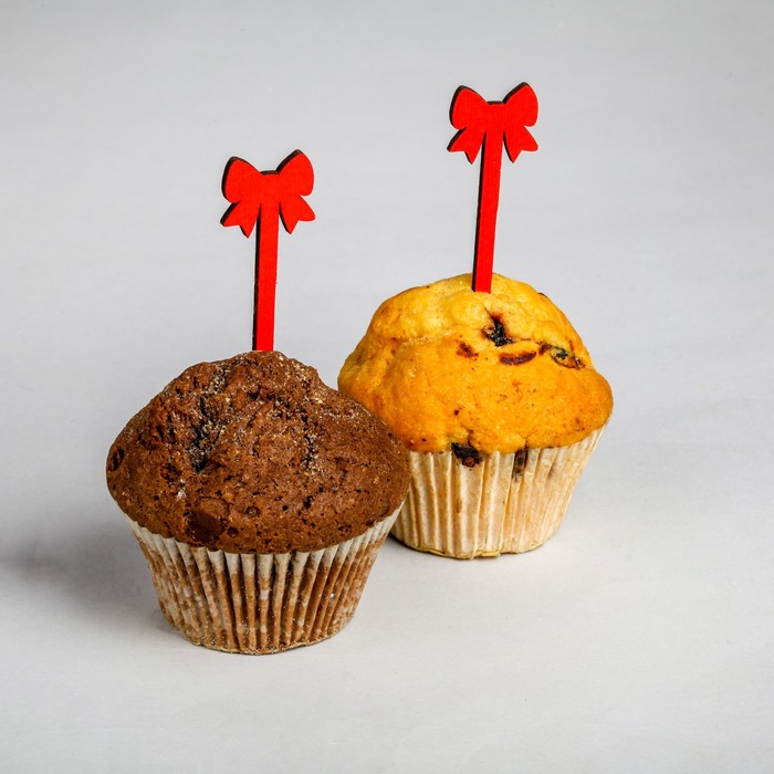 Шпажка "Бант", цвет красный , набор 10шт