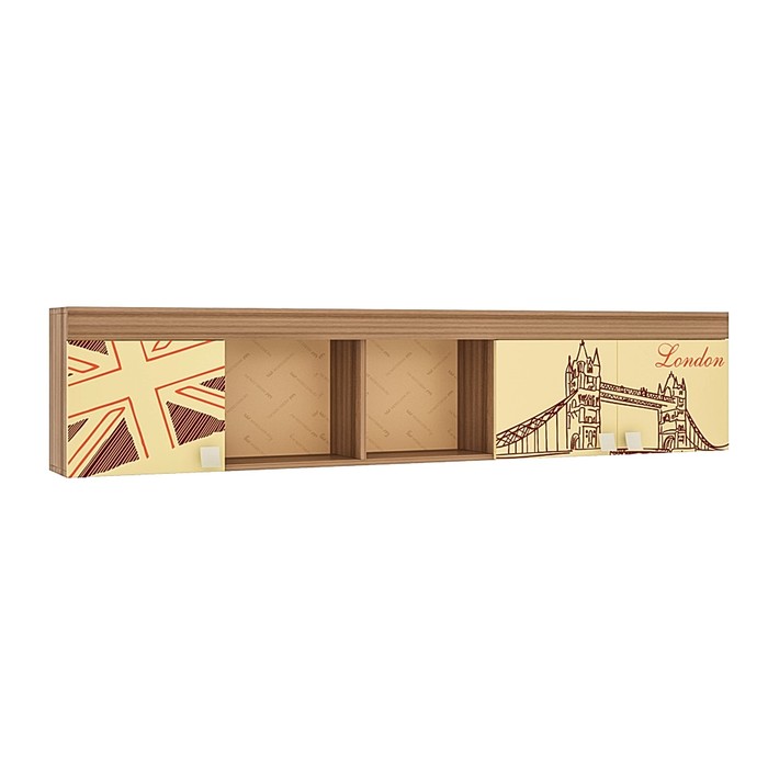 Полка "Челси" ясень шимо темный/крем