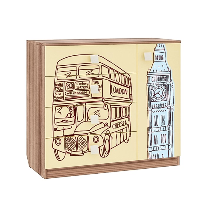 Комод "Челси" ясень шимо темный/крем