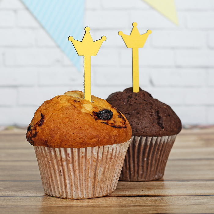 Шпажка "Корона", цвет жёлтый, набор 10 шт.